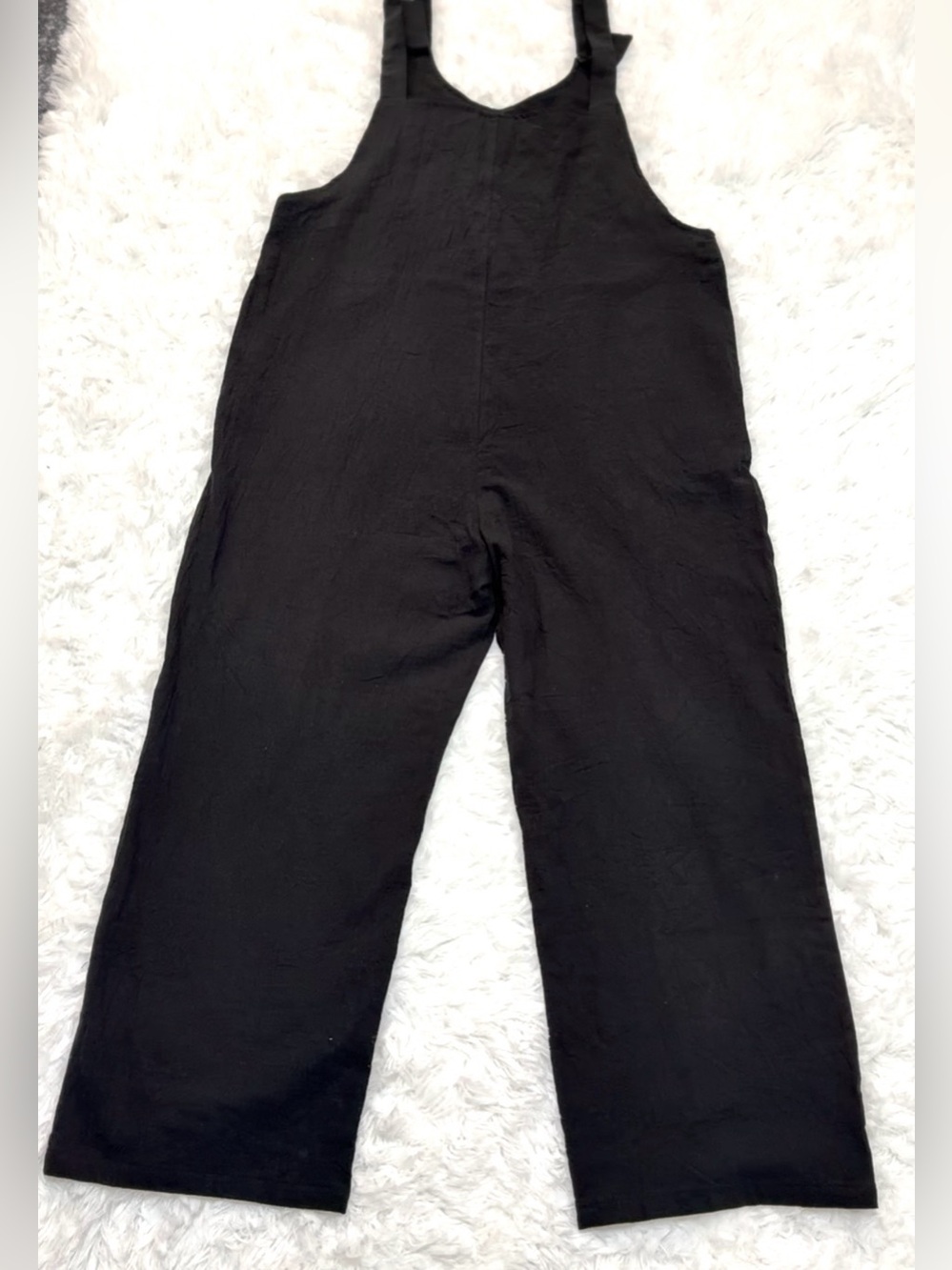 Cupshe Black Wide-Leg Jumpsuit Overalls M - Picture 4 of 4